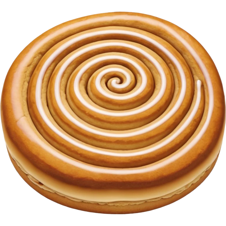 a cinnamon roll single layer cookie with only less spirals and full glaze emoji