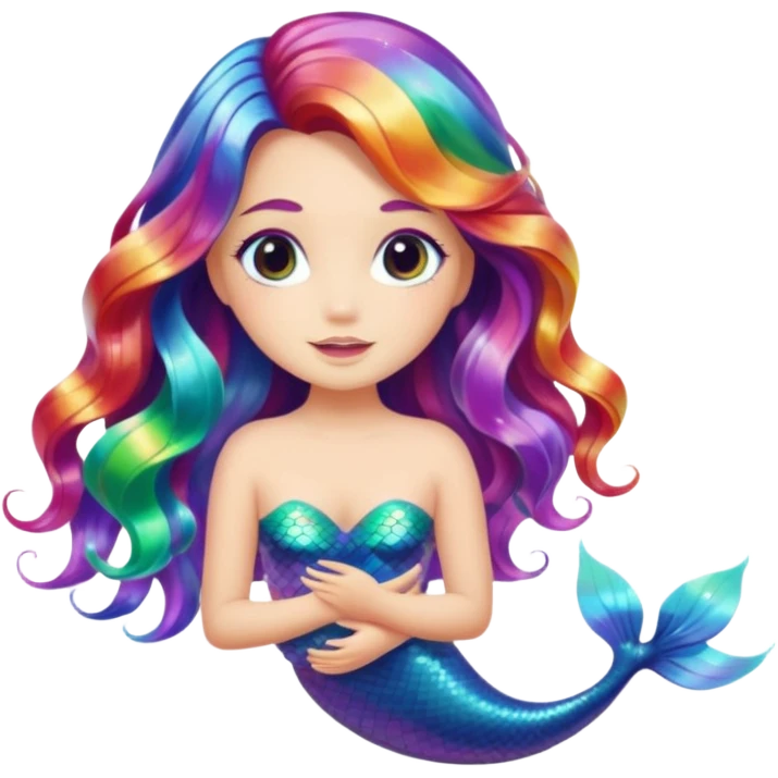 Iridescent mermaid hair emoji