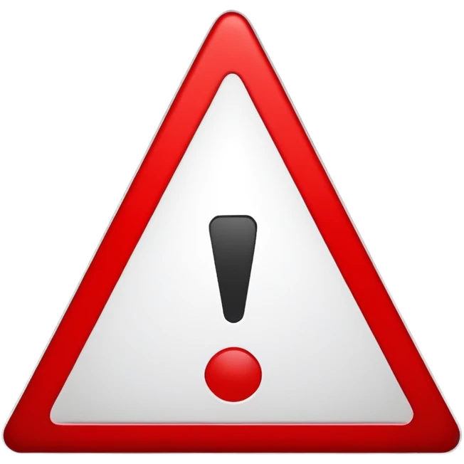 placa triangular de perigo com ponto de exclamação emoji