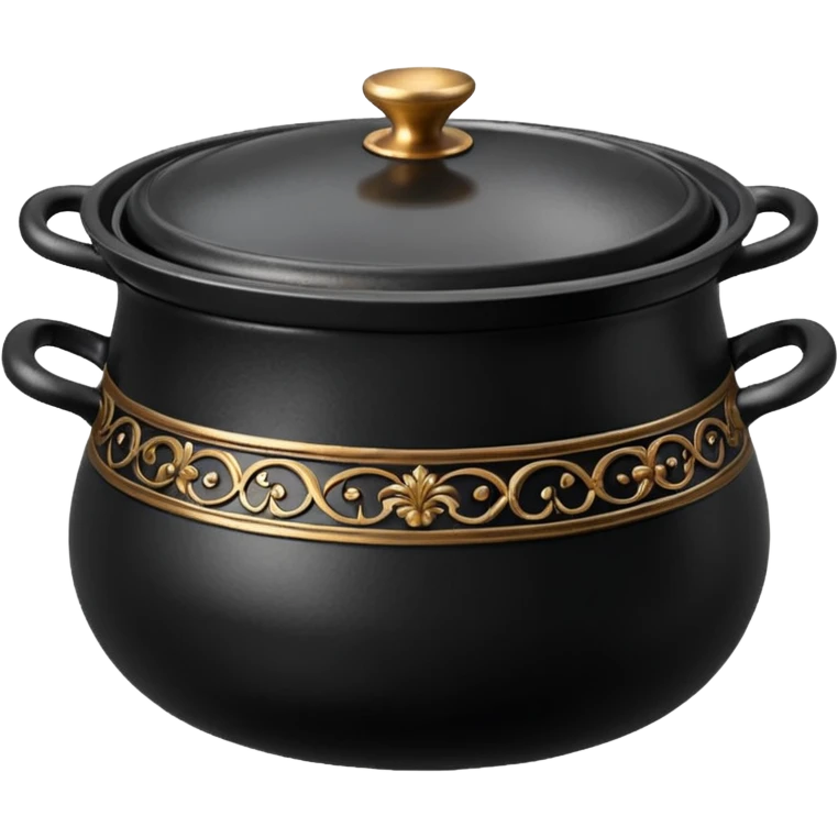 Black cooking pot decorative emoji