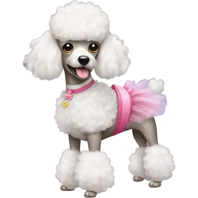 A poodle with a tutu emoji