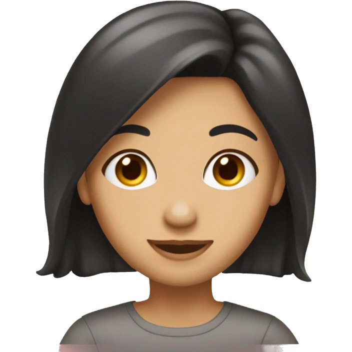   Brunetka długie włosy w różowej bluzie  emoji