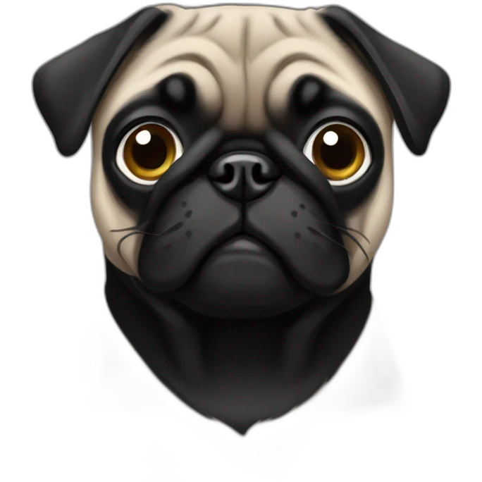 pug wearing a black t-shirt emoji