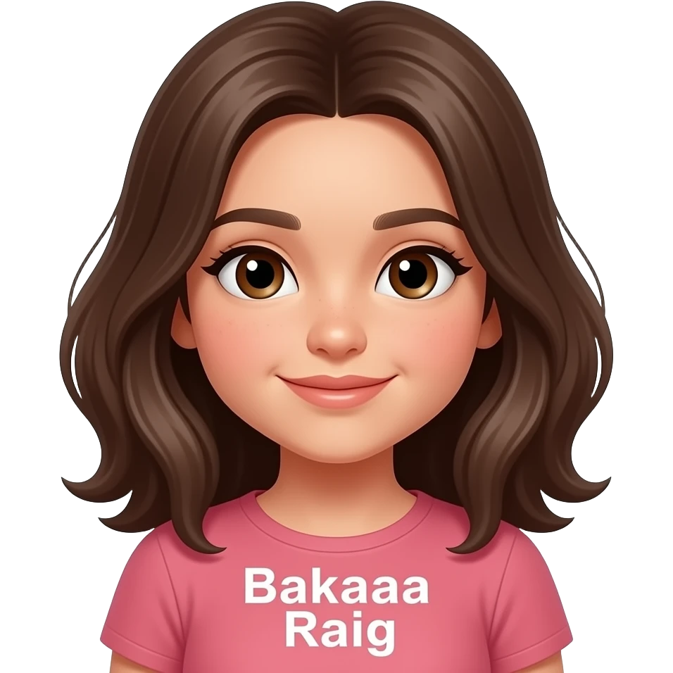 Generate me a girl who say word  bakaaa Raig emoji