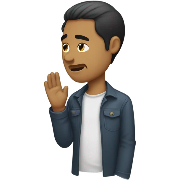 Man pushing back hair with hand emoji