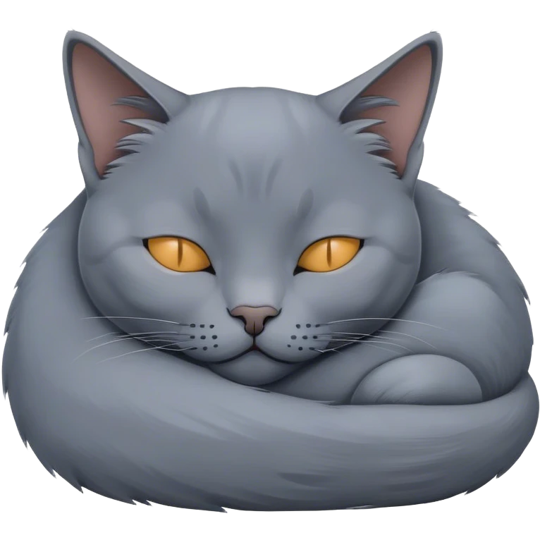 Russian blue cat sleeping  emoji