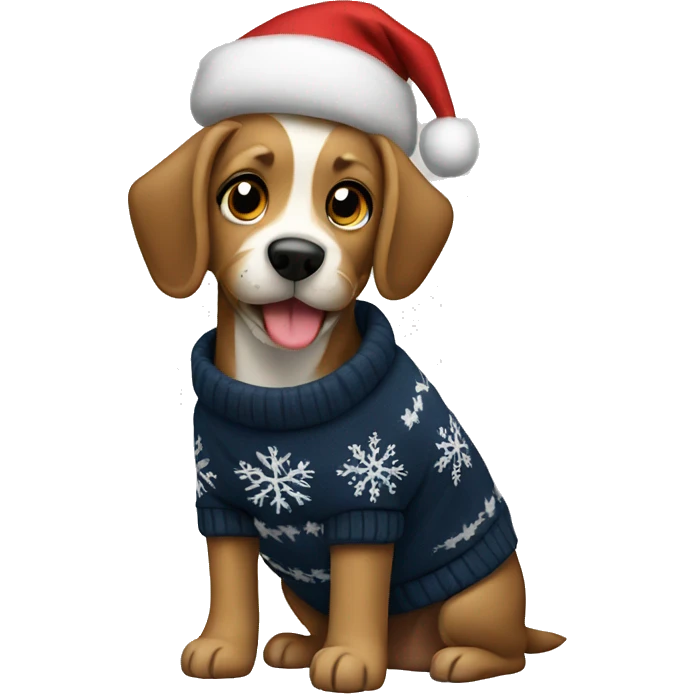 Dog wearing a christmas Pullover  emoji