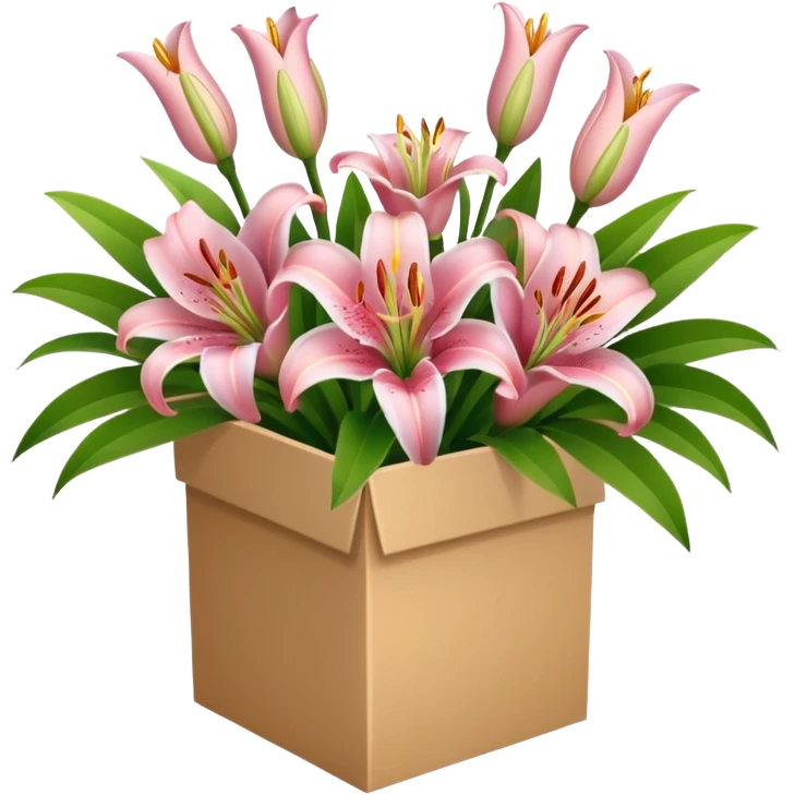 bouquet of lilies in a box emoji