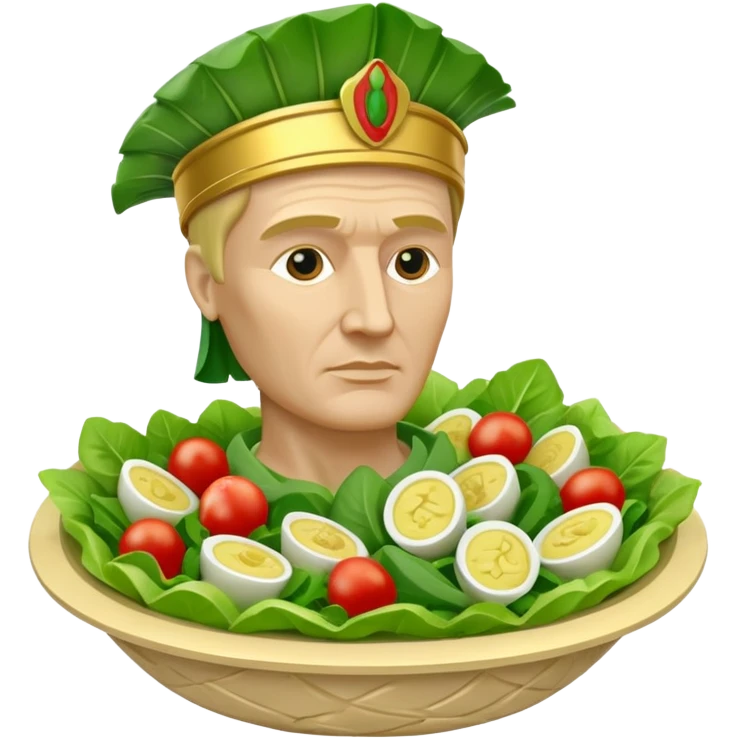 Julius Caesar statue inside salad wrap emoji