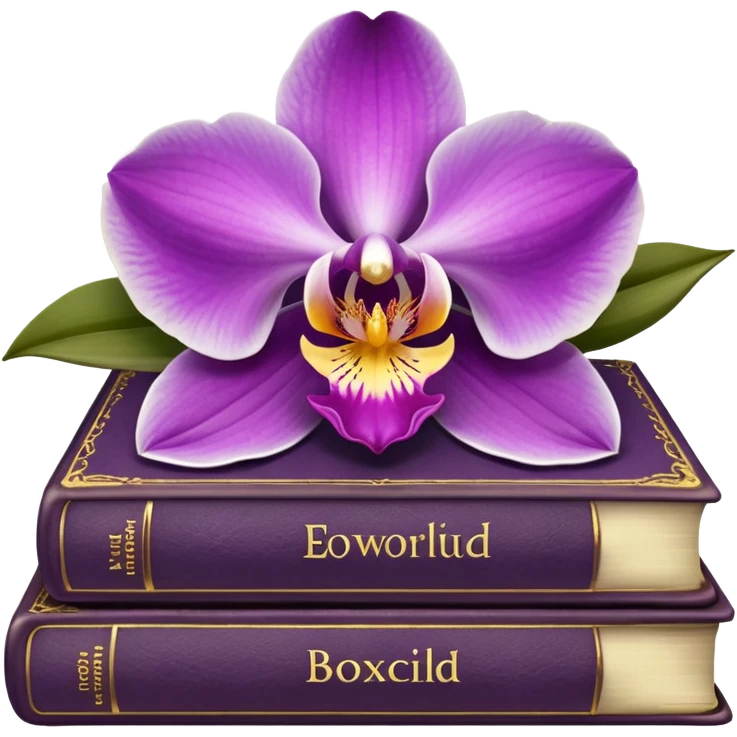 Dark academia 3 books with orchid emoji