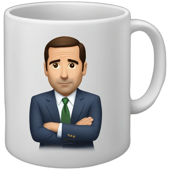 Micheal scott tapping mug emoji