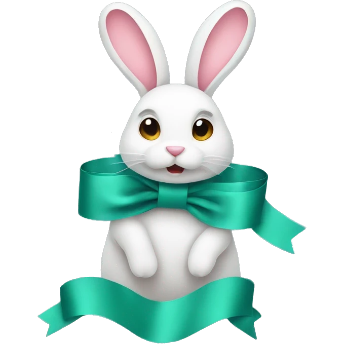 ribbon with rabbit emoji