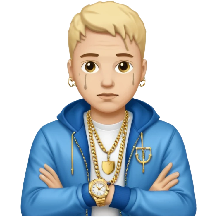 a white guy with a drip gangster emoji