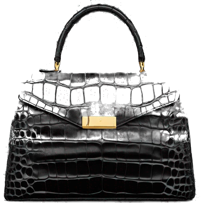 Kelly pochette crocodile black bag emoji