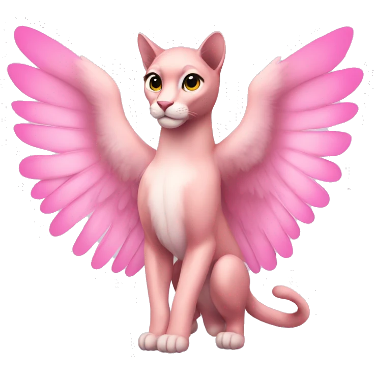 Pink pretty puma with wings  emoji