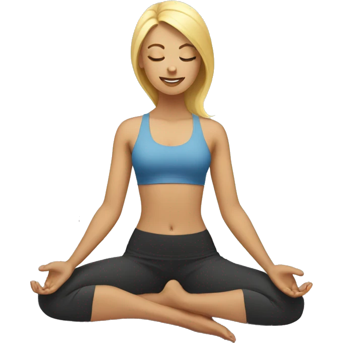 Blonde lady doing yoga emoji
