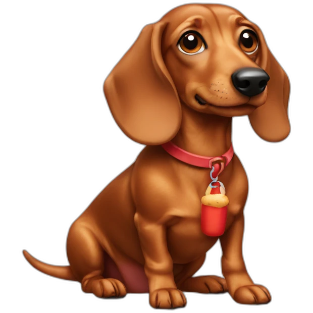 dachshund-with-hotdog-body emoji