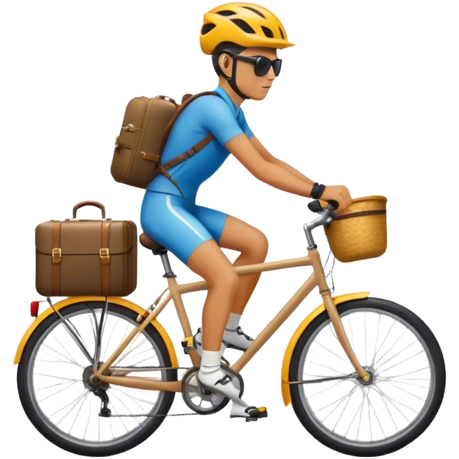 Cicloviaggiatrice bici carica  emoji