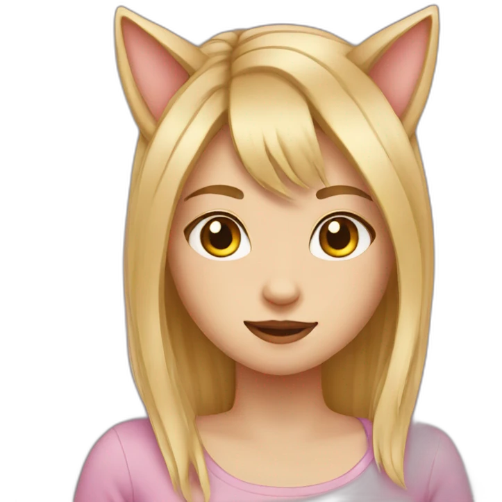 Girl in cat emoji