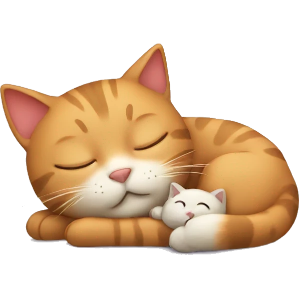 cat sleeping with a toy emoji