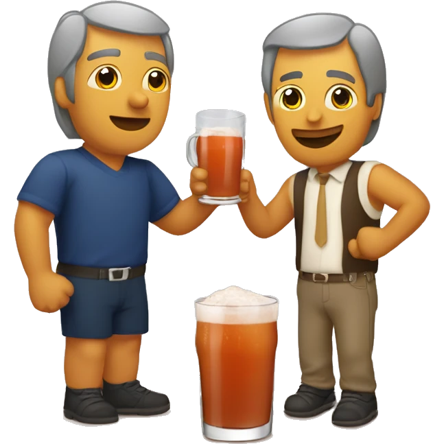 dos micheladas haciendo un brindis emoji
