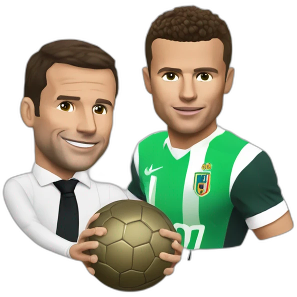 Macron serre la main a ronaldo emoji