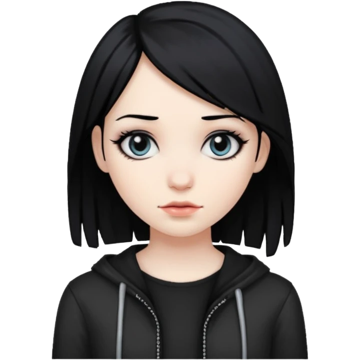 Mujer de pelo negro emo emoji
