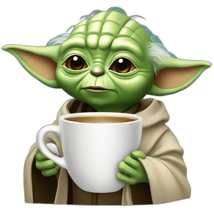 Yoda drinking coffe emoji