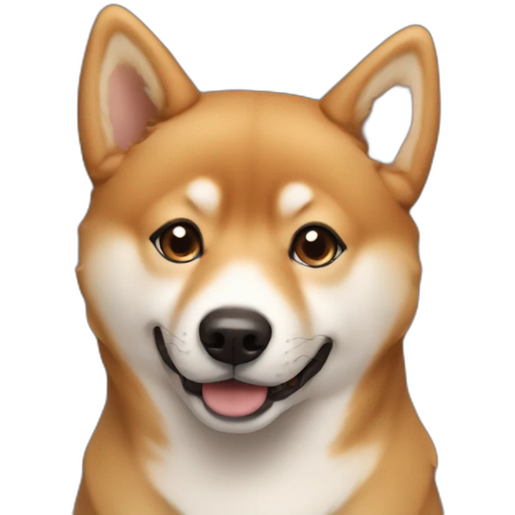 Cute Shiba-dog with a middle age woman with brown and curly hair emoji