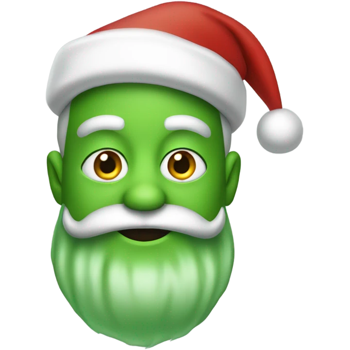 Green skinned santa emoji