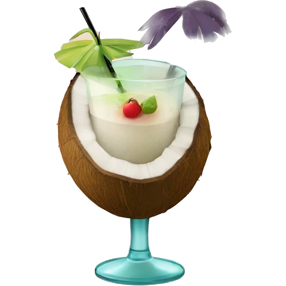 Cocktail in a coconut  emoji