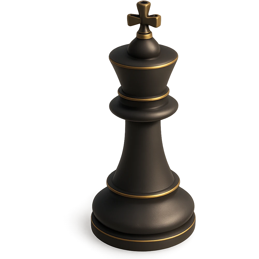 a chess king in 3D black style emoji