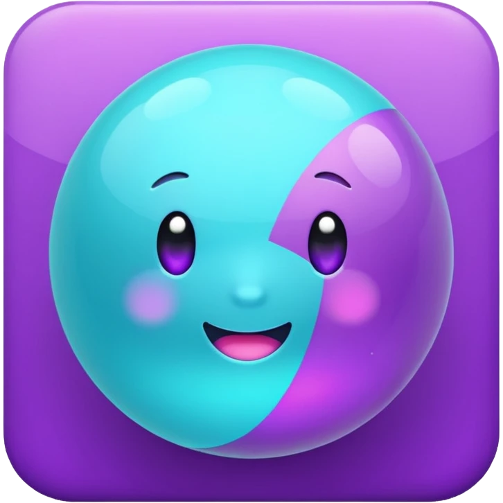 glitter purpel cian little ball emoji