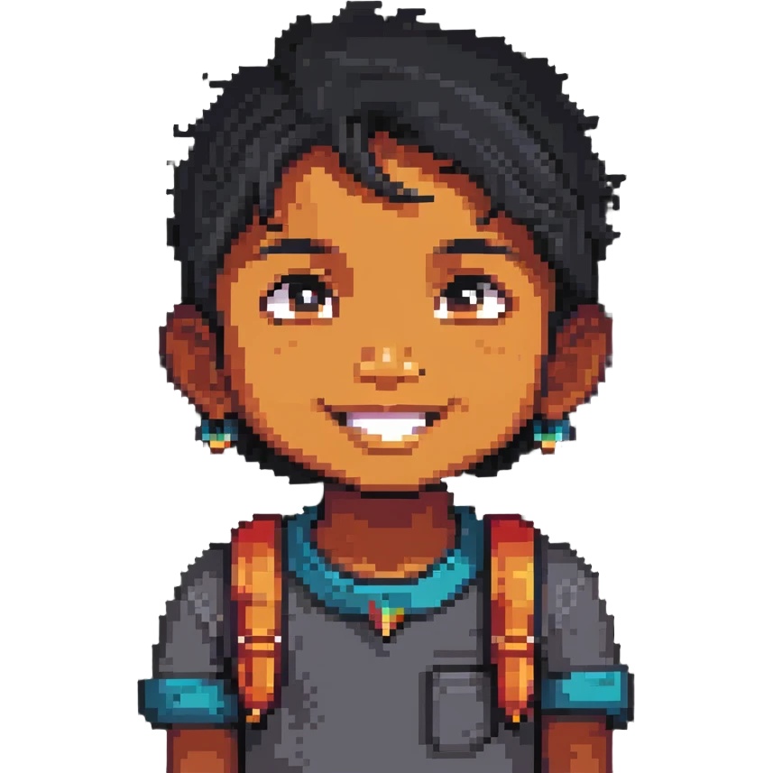 happy Indian kid listening to a story emoji