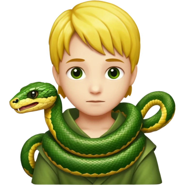 child with snake on shoulders emoji