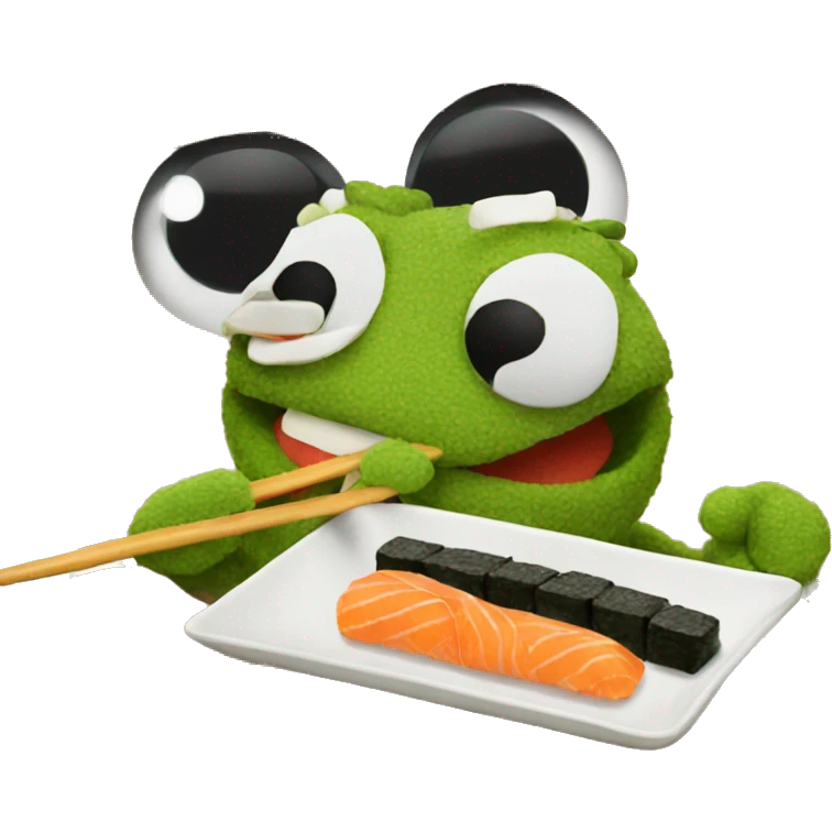 bert the muppet eating sushi emoji