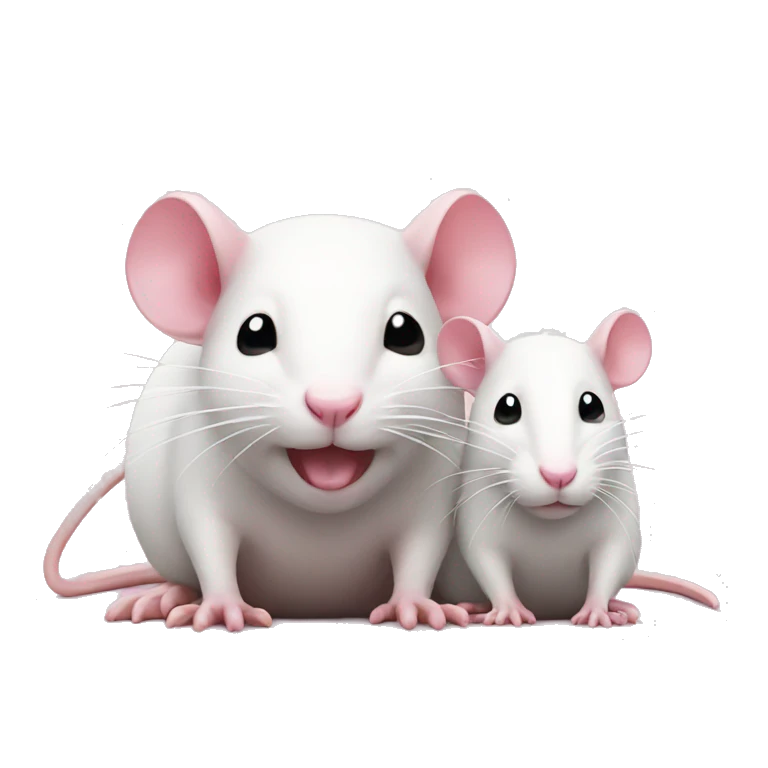 pink rat with white rat emoji