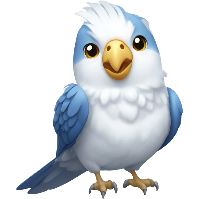 cockatiel bird blue and white emoji