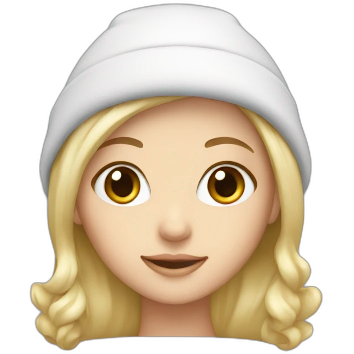 White, blond girl avec un bonnet  emoji
