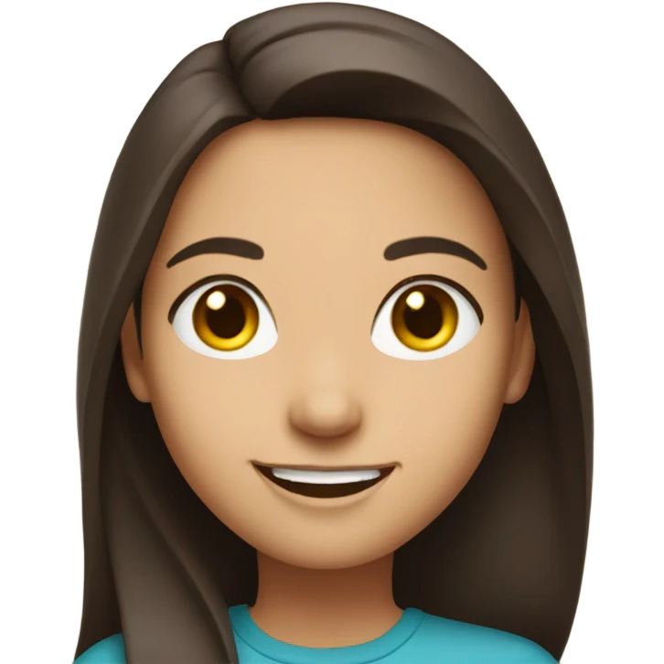 brunette girl smiling at viewer emoji