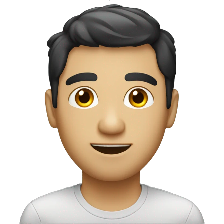 coder guy, round face, no glasses, nose ring and black silcky hair  emoji