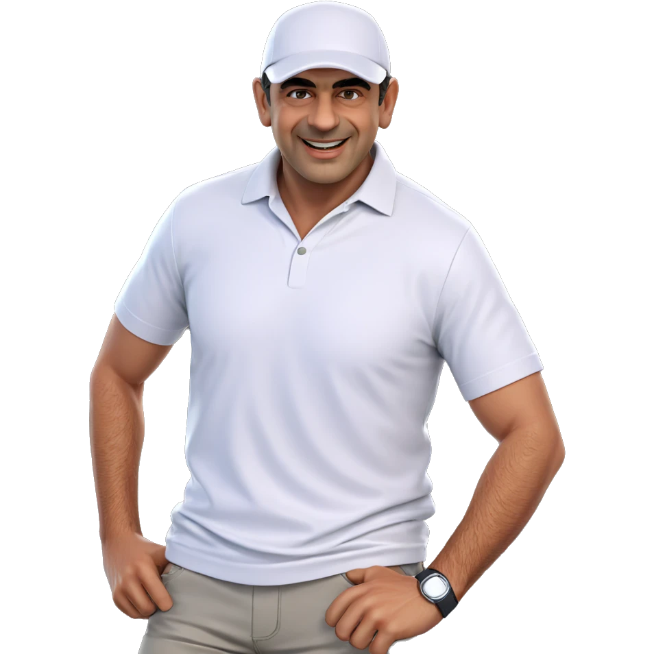 smiling male in white shirt emoji