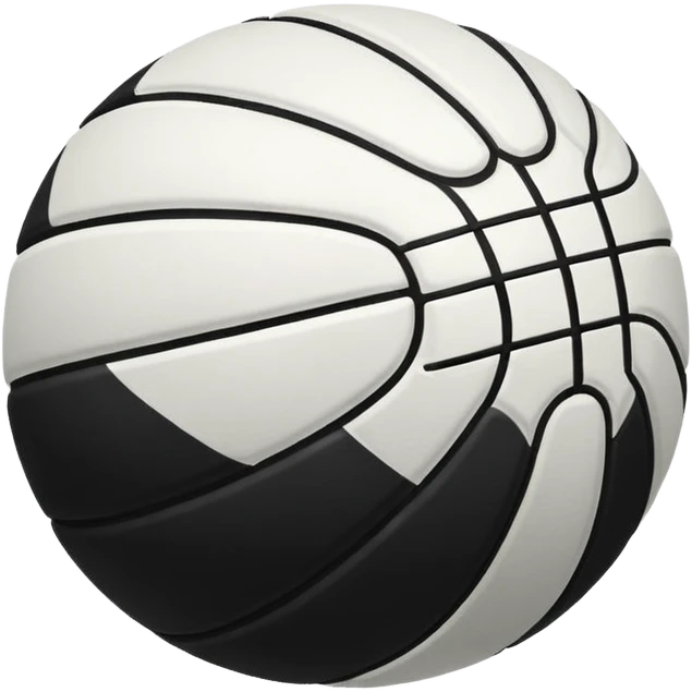 Crea un balón de basket negro con rayas blancas emoji