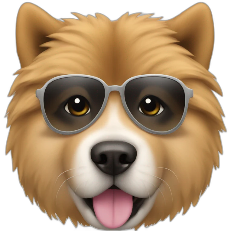 Chow dog rock star emoji