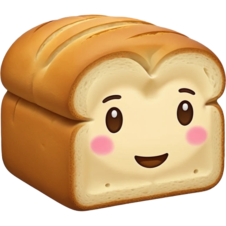 Emoji-style loaf of bread, flat design, simple and clean, no shading or folds, minimalistic, warm and appealing colors, centered on plain white or transparent background, high resolution emoji