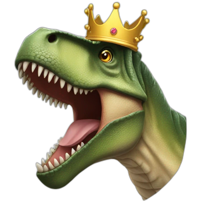 t-rex with crown emoji