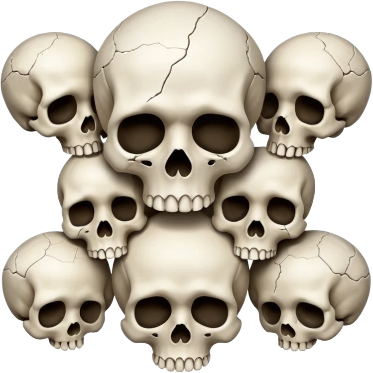 Endless Skulls, filling the whole screen, in the style of gritty realism emoji