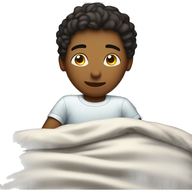 Boy in bed at school emoji
