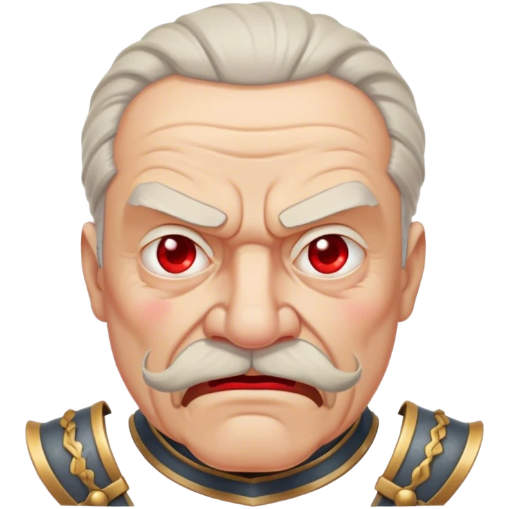 Old man with red moustache , angry face , warrior  emoji