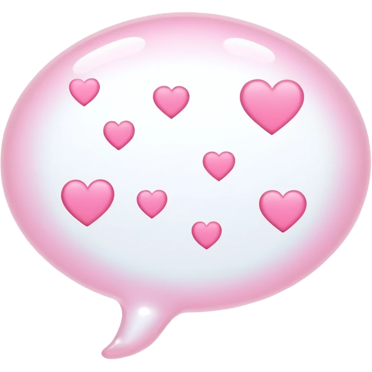 White Thinking bubble with pink hearts  emoji